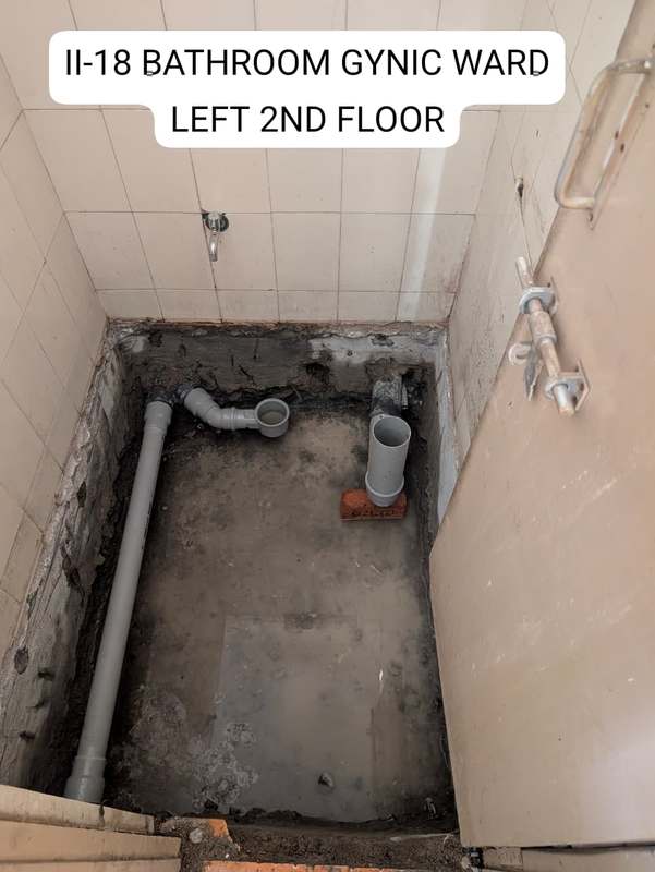 Hospital washroom renovation work