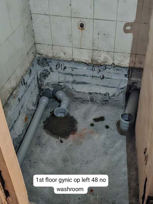 Hospital washroom renovation work