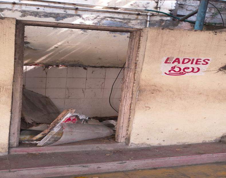 Ladies Wash Room Left Side — before renovation